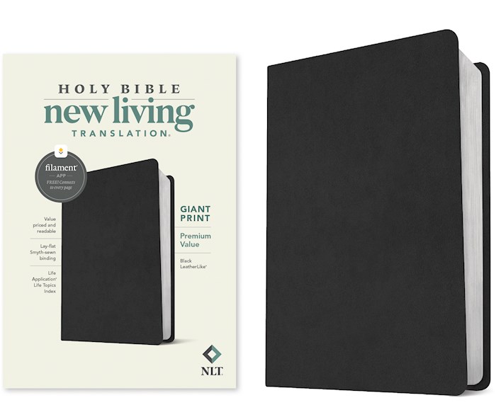397445 NLT Giant Print Premium Value Bible & Filament Enabled Edition-Black Leather
