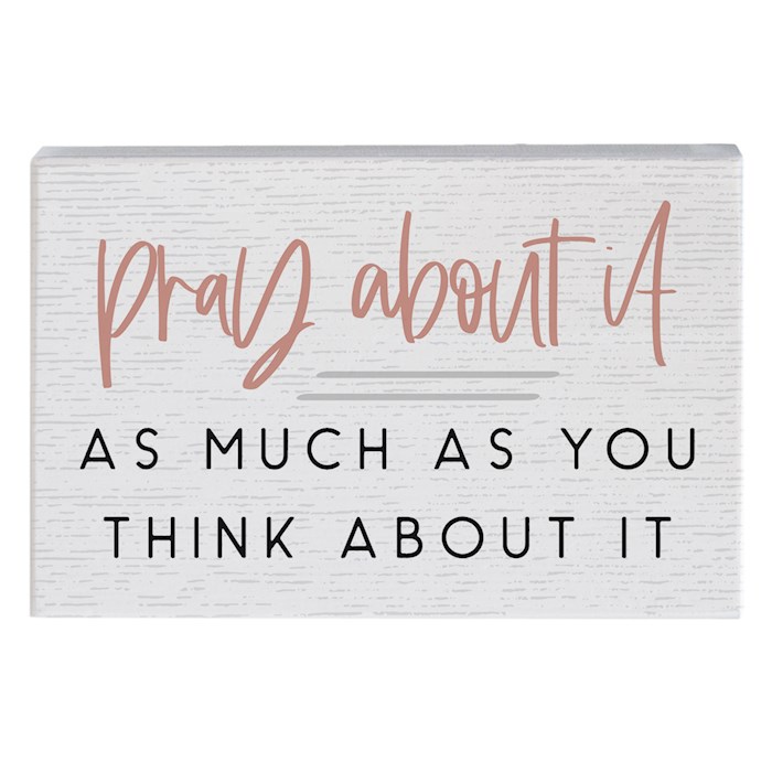 359556 Small Talk Square Pray About It Sign - 5.25 x 3.5 in.
