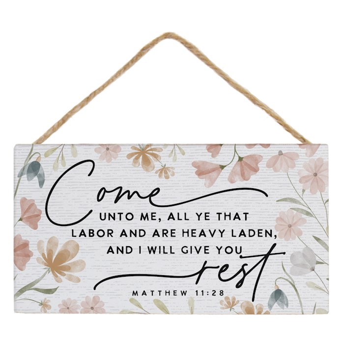 359558 Come Unto Me Flowers Petite Hanging Accent - 6.5 x 5.5 in.