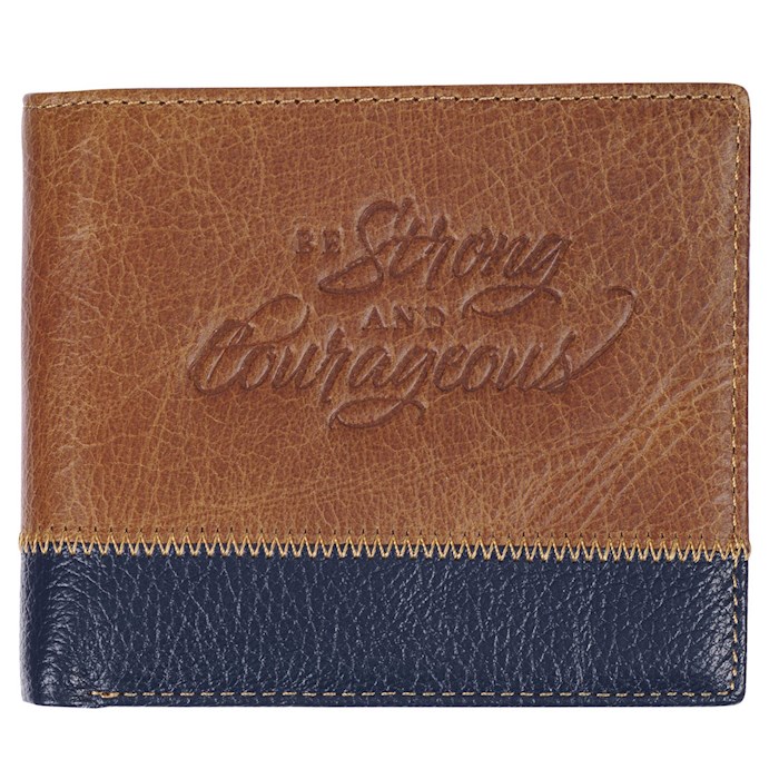397612 Leather-Two-tone-Be Strong & Courageous Joshua 1.9 Wallet