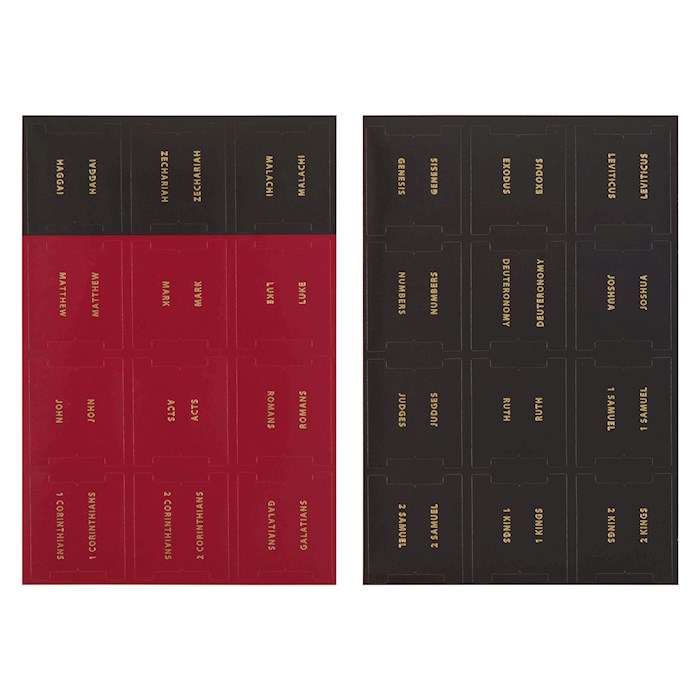397624 Black & Red Old &   Testament Foil Peel & Stick Indexing Bible Tabs