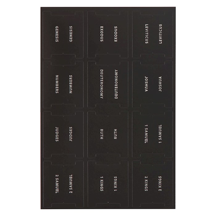 397626 Black & Silver Old &   Testament Foil Peel & Stick Indexing Bible Tabs