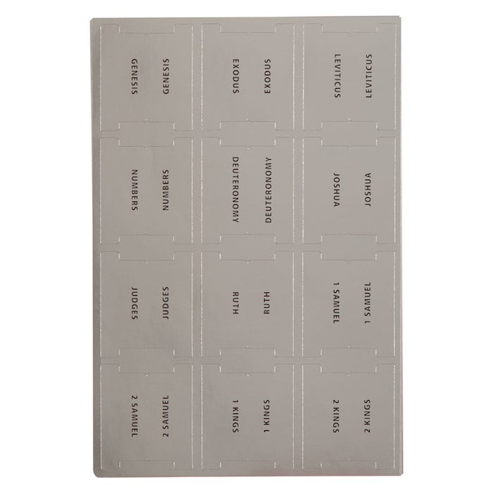 397628 Silver Old &   Testament Peel & Stick Indexing Bible Tabs