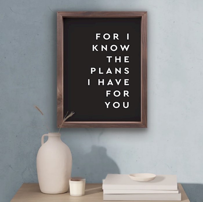 359638 Framed Art for I Know The Plans - 12.75 x 16.75 in.