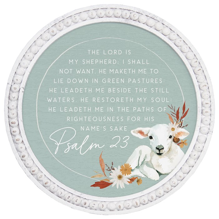 359678 Beaded Art Round - Psalm 23 Lamb - 14 x 14 in.