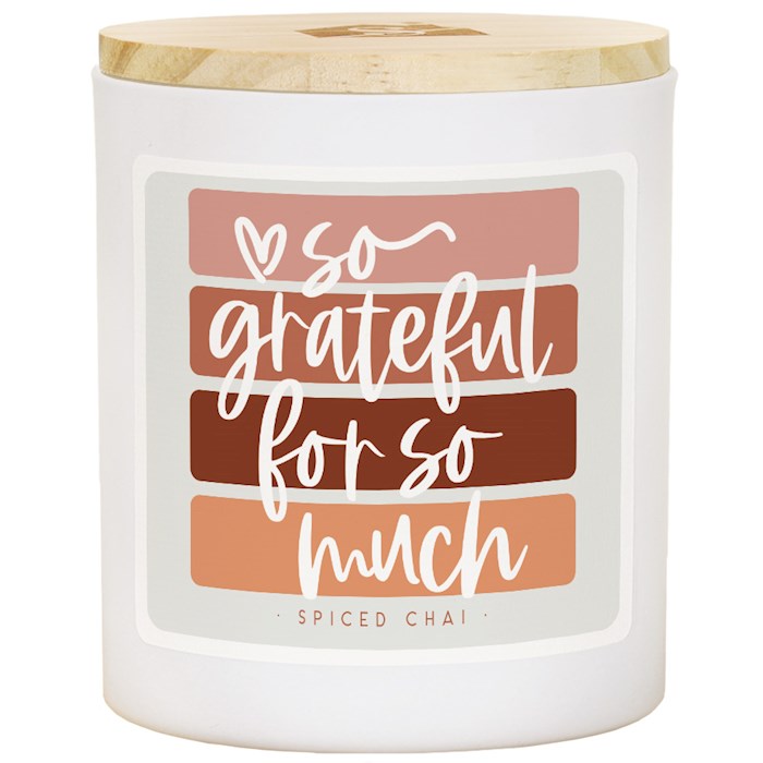 359692 Grateful Stripes-Spiced Chai Scent Candle - 3.5 x 4.25 in.