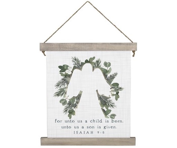 359705 Child Is Born Angel Hanging Canvas - 10 x 17 in.