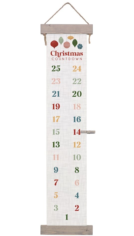359709 Christmas Countdown Hanging Canvas - 8.5 x 40 in.
