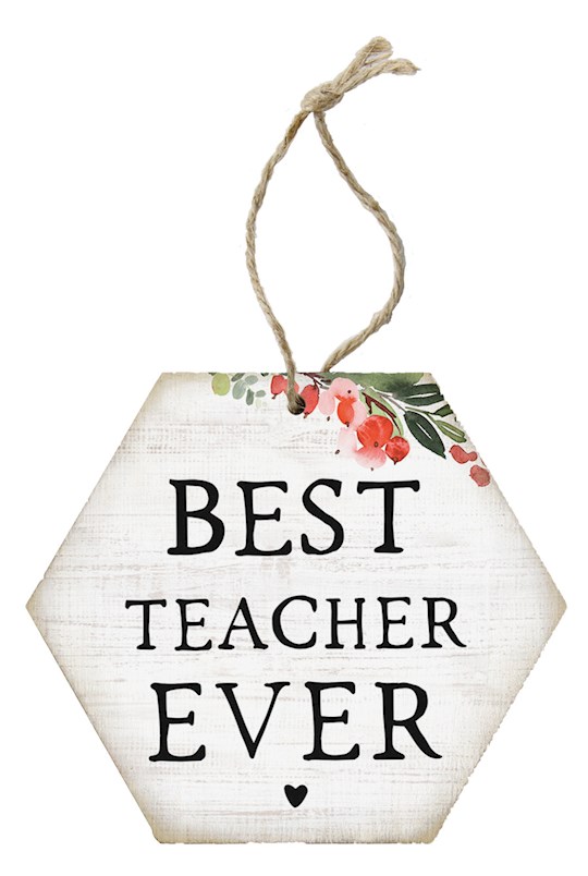 359730 Honeycomb-Best Teacher Ever Ornament - 6.875 x 4.5 in.
