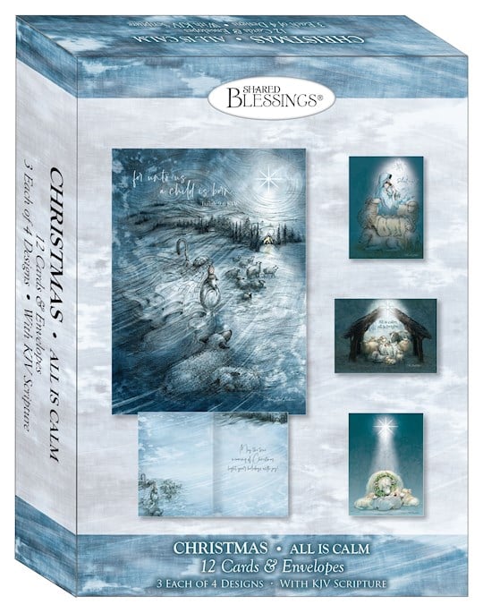 Crown Point Graphics 359814 Boxed Shared Blessings Christmas Assorted & All Is Calm Card - Box of 12