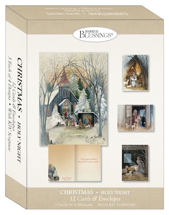 Crown Point Graphics 359815 Boxed Shared Blessings Christmas Assorted & Holy Night Card - Box of 12