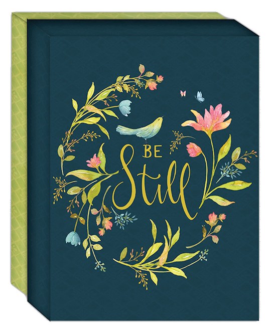 Crown Point Graphics 359829 Blank-Full Color-Be Still with Floral Wreath Note Card - Box of 15