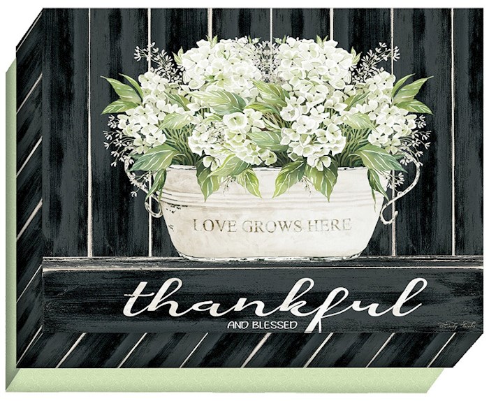 Crown Point Graphics 359832 Blank Full Color-White Hydrangeas & Thankful & Blessed Note Card - Box of 15