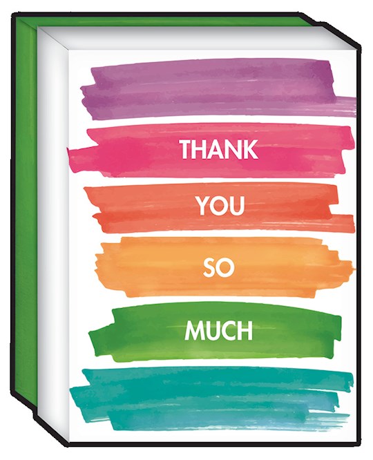 Crown Point Graphics 359834 Blank-Full Color-Watercolor Stripes & Thank You Note Card - Box of 15