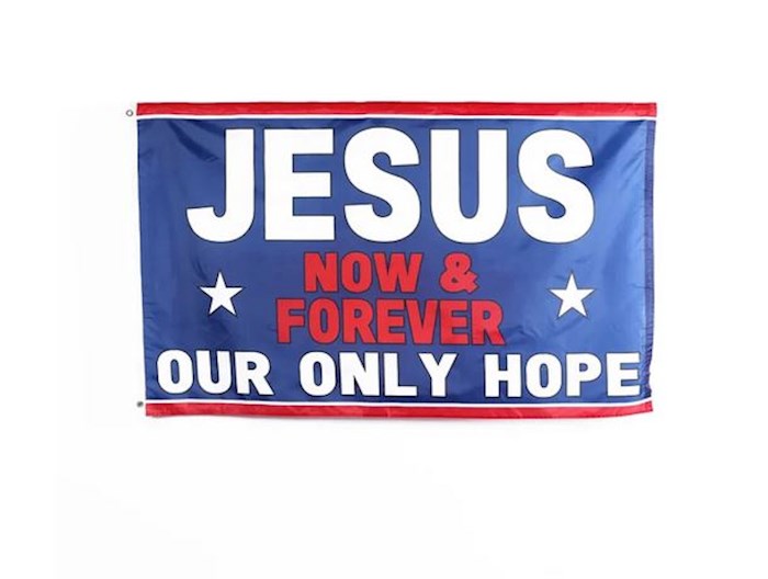 400486 Jesus Our Only Hope Flag - 3 x 5 ft.
