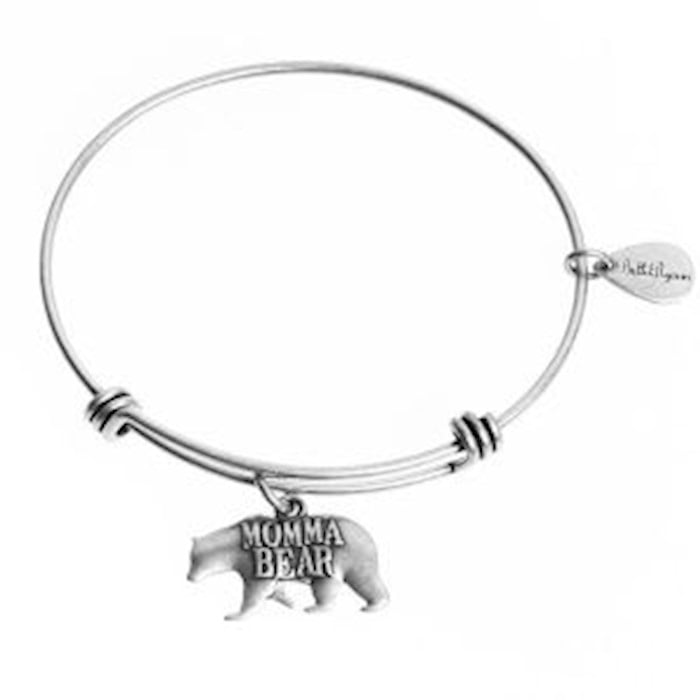 360229 Momma Bear Bangle Silver Bracelet