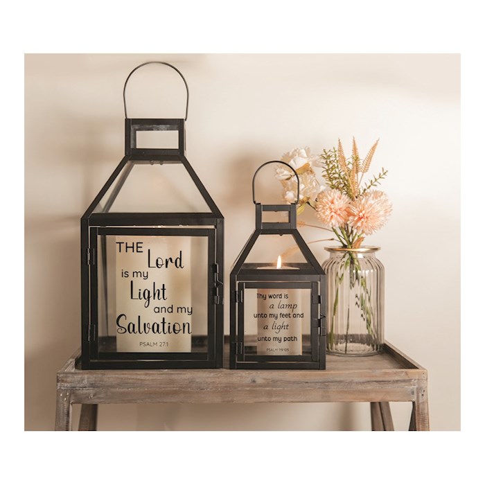 403777 The Lord Is My Light & Thy Word Is A Lantern - Set of 2