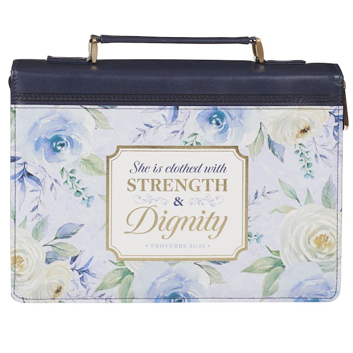 405906 Strength & Dignity Proverbs 31.25-Indigo Rose Fashion Bible Cover - Medium