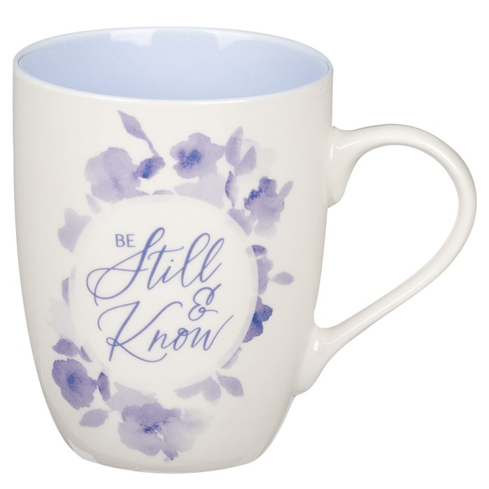 Picture of Christian Art Gifts 406214 Budget-Be Still & Know Psalm 46-10-Blue Floral Mug - MUG1051