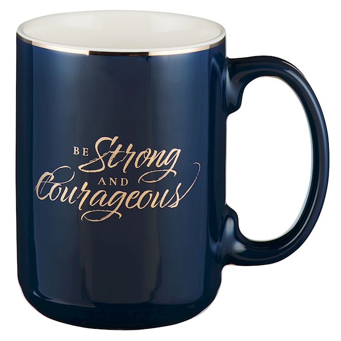 Picture of Christian Art Gifts 406239 Be Strong & Courageous Joshua 1-9 Mug, Navy - MUG1100