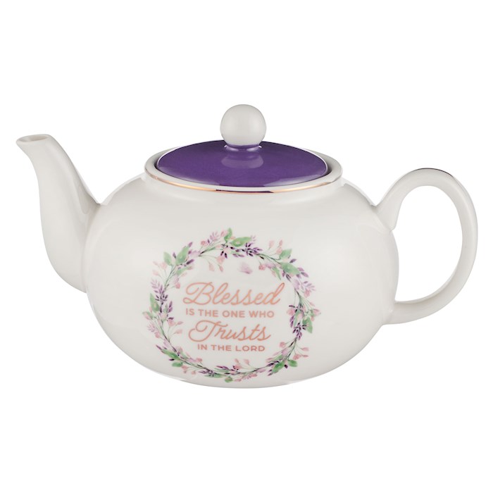 406255 Purple Floral-Blessed Jeremiah 17.7 Teapot