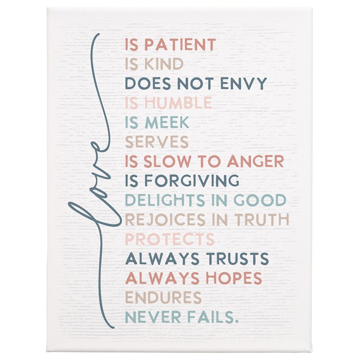 408320 Love Is Colorful Wrapped Canvas - 13 x 17 in.