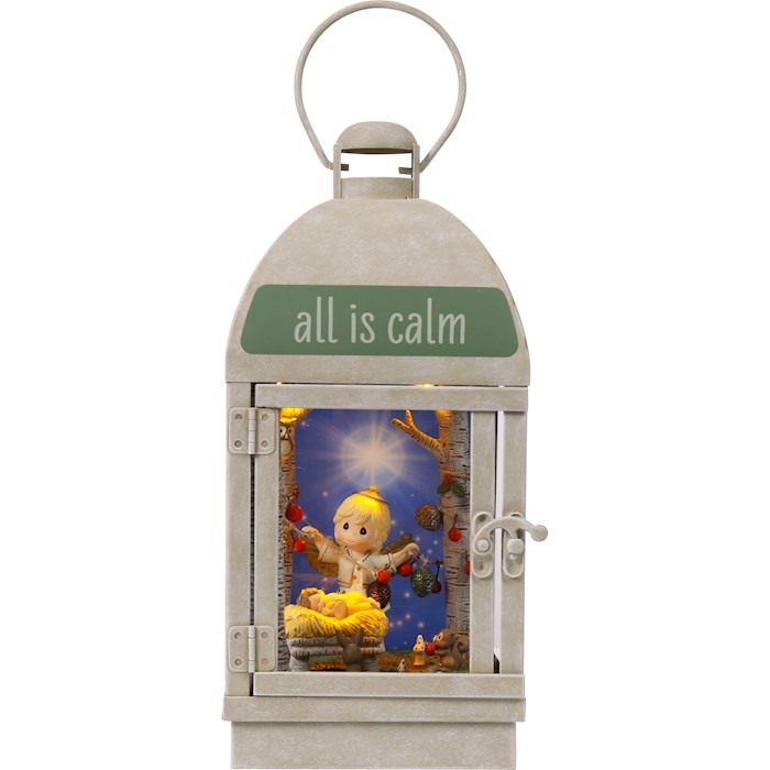 368817 LED-All Is Calm All Is Bright & Silent Night Musical Lantern - 12 in.