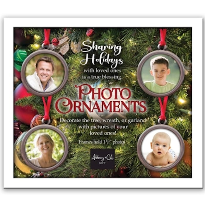Picture of Abbey Plus CA Gift 374014 Photo Ornaments-Boxed - Frames Hold 1.5 in. Photo Ornament - Set of 4