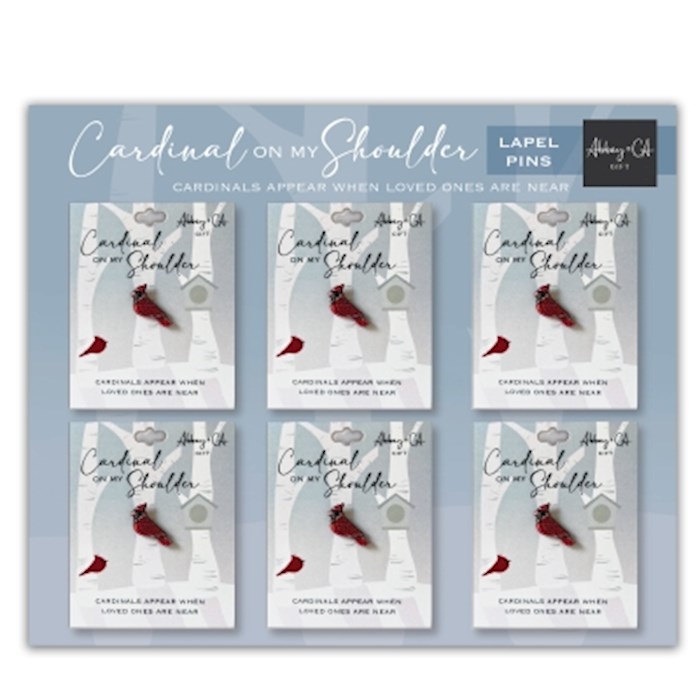 Picture of Abbey Plus CA Gift 374020 Cardinal On My Shoulder Display Lapel Pin - Carded - 36 Piece