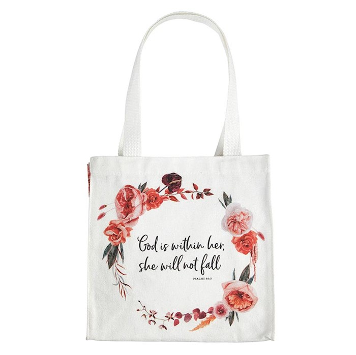 374094 14 x 14 in. God is within Her She Will Not Fall PS. 46-5 Canvas Tote Bag