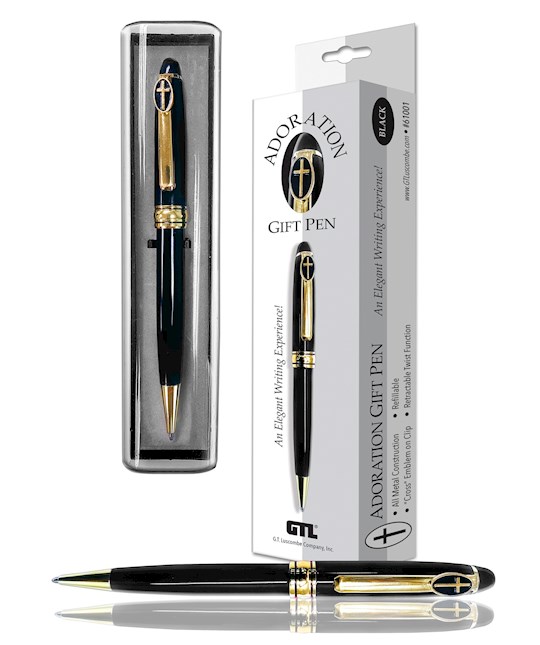 374843 Cross Adoration-Black & Gold with Case & Hangable Box Pen