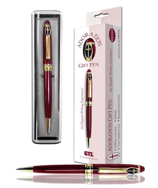Cross Adoration-Burgundy & Gold with Case & Hangable Box Pen