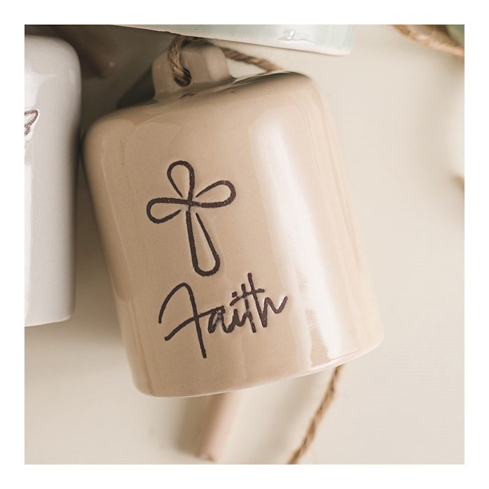 378763 Ceramic Faith Bell, Sand - Large