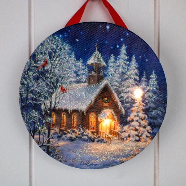 Glow Decor 350324 4.75 in. The Chapel Canvas LED Ornament