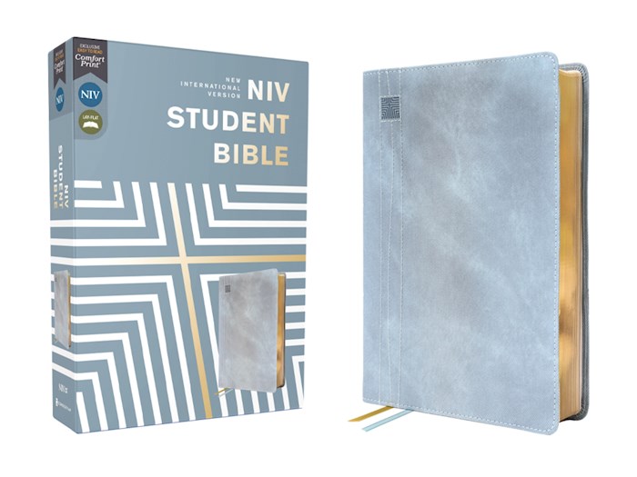 224207 NIV Student Bible - Comfort Print Teal Leather Soft
