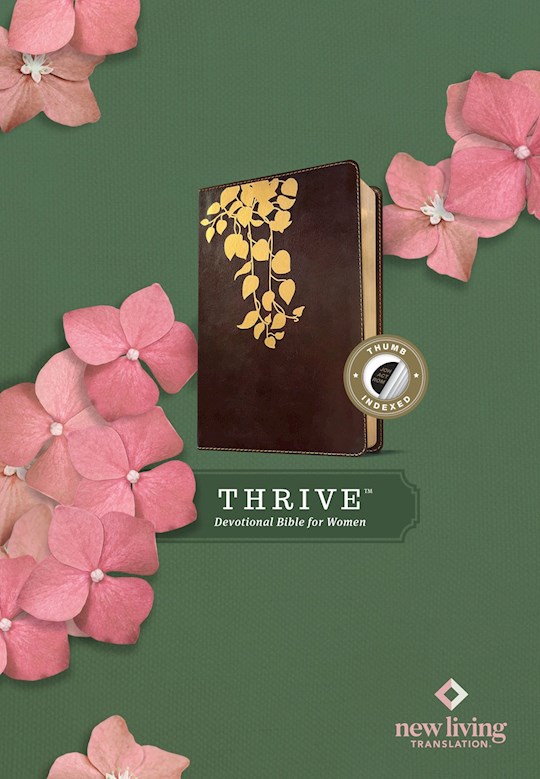 292526 NLT THRIVE Devotional Bible for Women - Cascade Deep Brown Leather Like Indexed