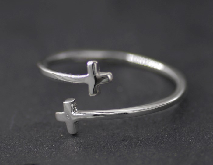 Eden Merry by James Lawrence 403494 Ring - Eden Merry - Double Cross - Silver Adjustable