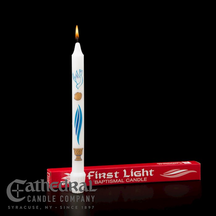 406642 Candle - Baptismal First Light - 0.75 x 9.25 in.