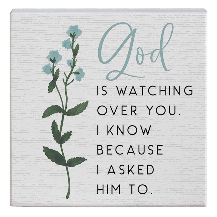 359435 Block God Is Watching Gift - 5.25 x 5.25 in.