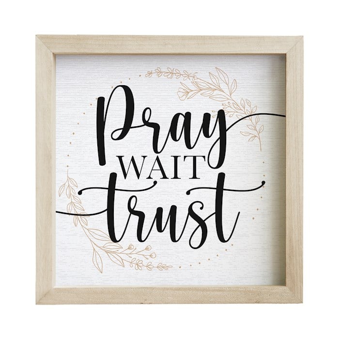 359471 Rustic Frame - Pray with Trust - 10 x 10 in.