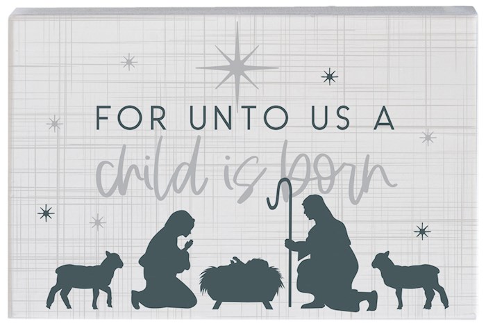 359769 Small Talk Rectangle - Child Is Born Nativity - 5.25 x 3.5 in.