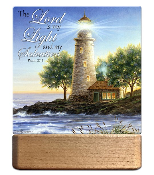 Glow Decor 350369 Night Light & Plaque - LED - The Lighthouse with Scripture - 7 in.