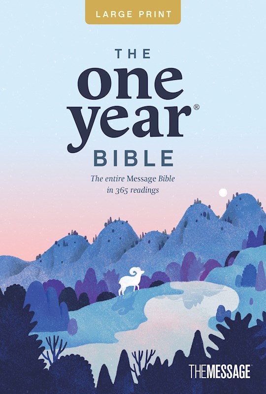 359943 The Message The One Year Bible & Large Print Thinline Edition - Softcover