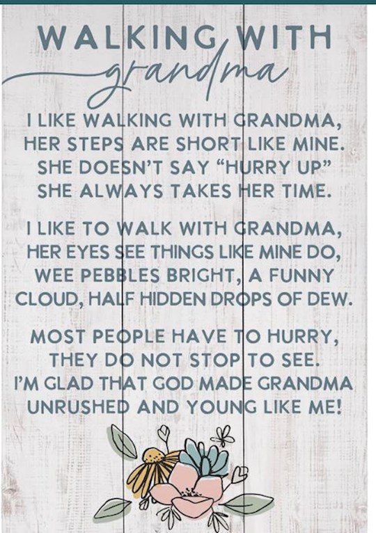 342278 Rustic Pallet - Walking with Grandma - 10.75 x 16 in.