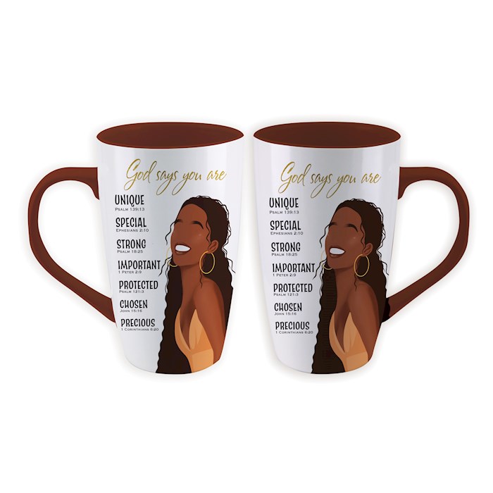 Picture of African American Expressions 342464 Mug - Latte - God Says - 17 oz