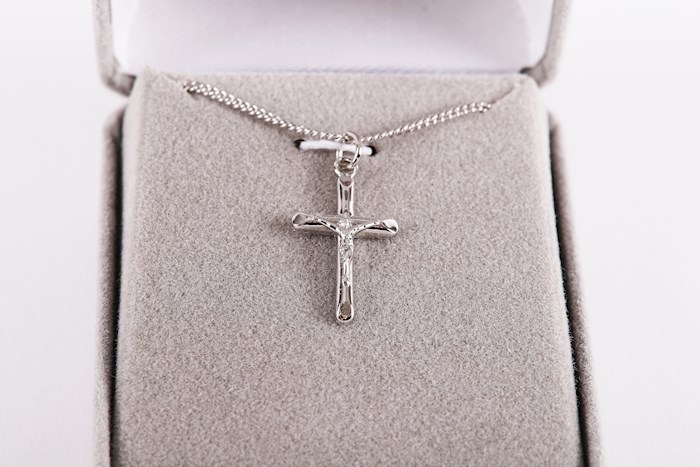 351824 Crucifix Necklace, Sterling Silver - 18 in.