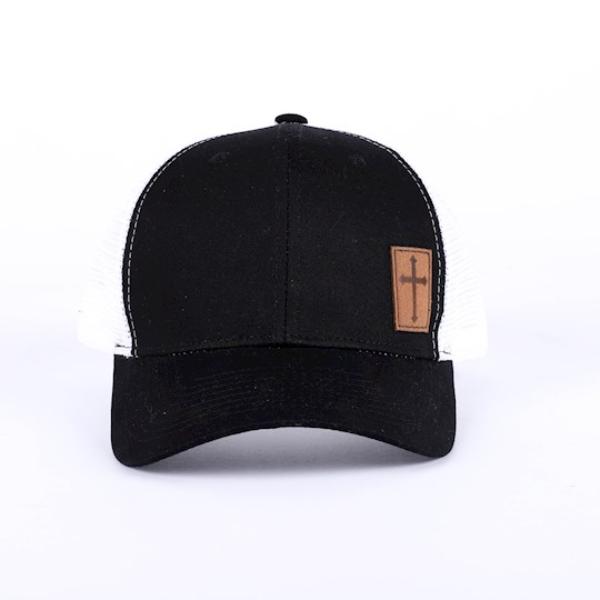 351834 Cross Patch Cap, Black & Brown