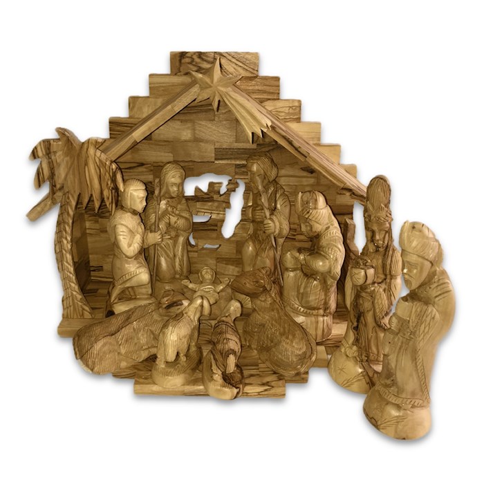 342514 Olive Wood Nativity Set