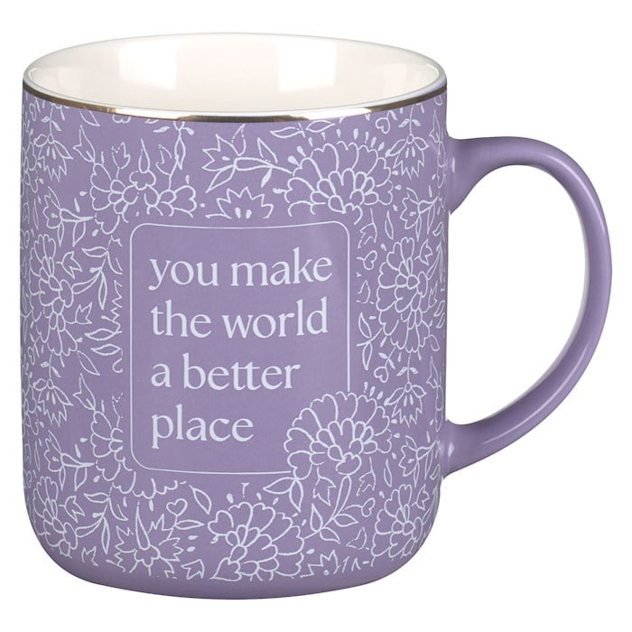 Picture of Christian Art Gifts 380584 You Make the World A Better Place Mug, Purple - MUG1142