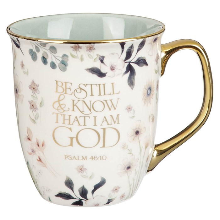 Picture of Christian Art Gifts 380559 Be Still & Know Psalm 46-10 Mug, Teal Floral - MUG1118